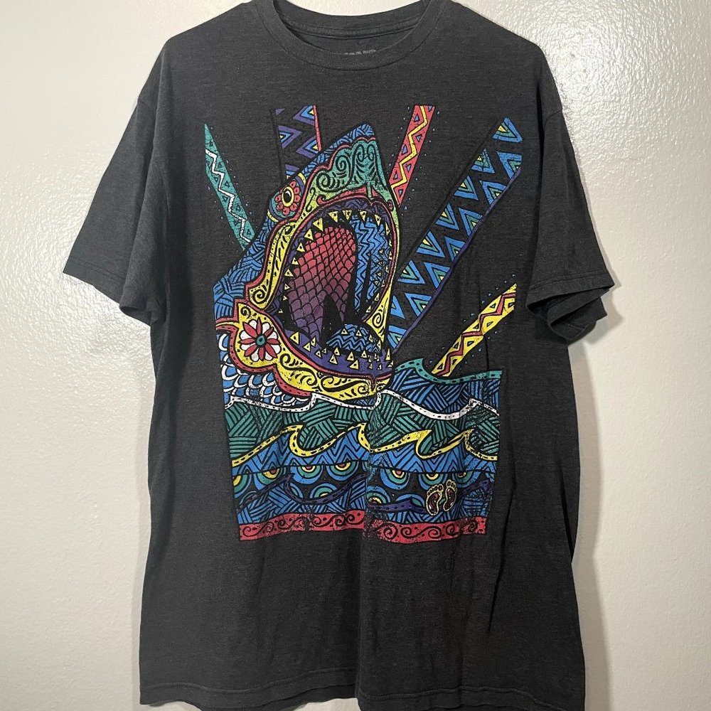 Tie Dye Shark - HangTen Rainbow Pattern Great White Shark - XL